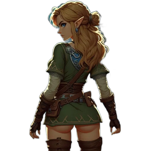 staff, sword, dress, fantasy art transparent PNG cut-out