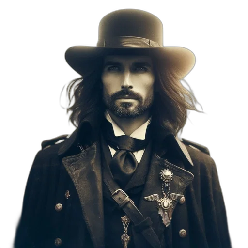 hat, jacket, crown, photorealistic transparent PNG cut-out