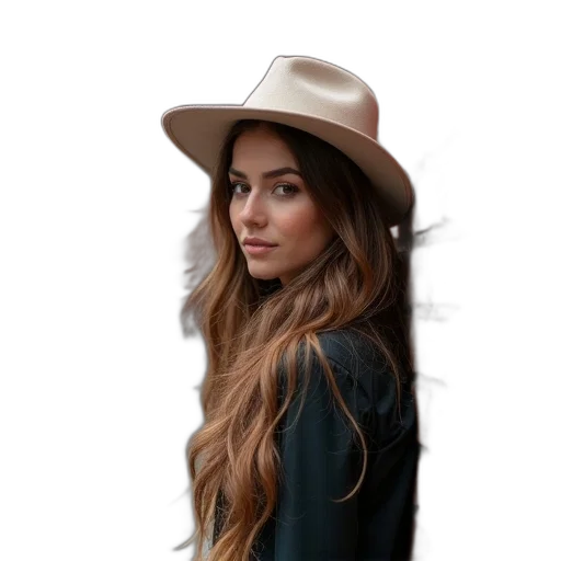 hat, jacket, hair, face transparent PNG cut-out