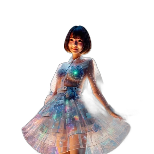 dress, robot, jewelry, 3d render transparent PNG cut-out