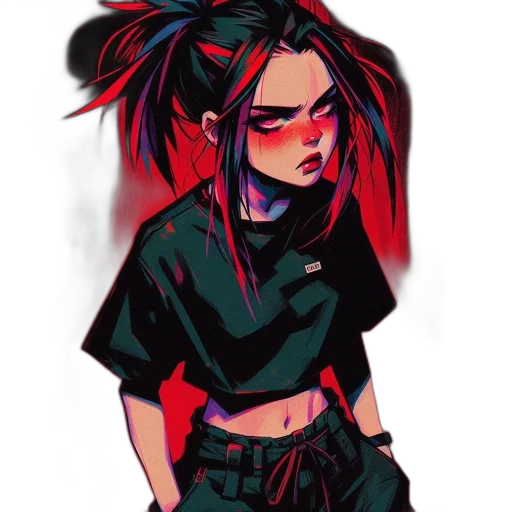 jacket, hair, creature, cyberpunk transparent PNG cut-out