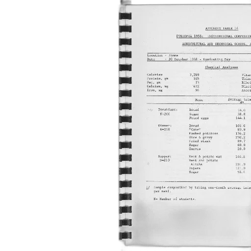 page, book, table, nutritional transparent PNG cut-out