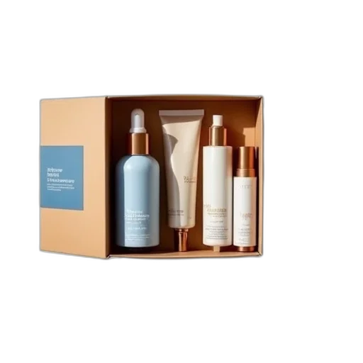collection, skincare, products, displayed transparent PNG cut-out