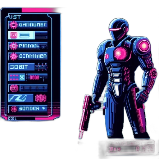 robot, weapon, jacket, concept art transparent PNG cut-out