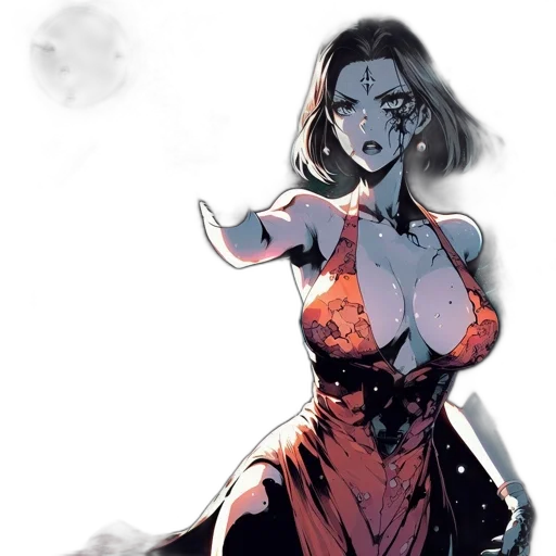 dress, comic book art, concept art, fantasy art transparent PNG cut-out
