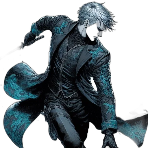 dragon, sword, jacket, weapon transparent PNG cut-out