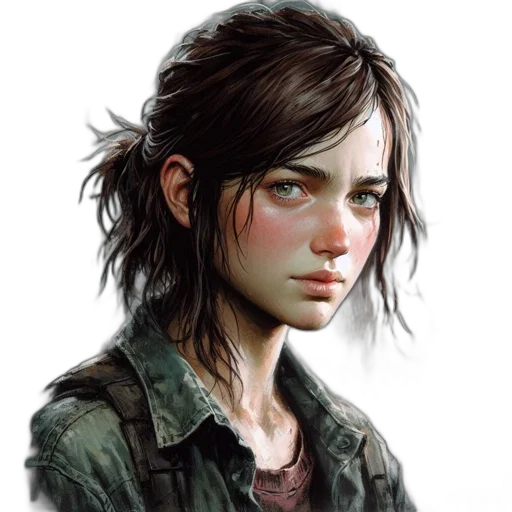 face, jacket, weapon, concept art transparent PNG cut-out