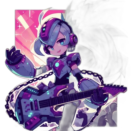 robot, weapon, staff, pixel art transparent PNG cut-out