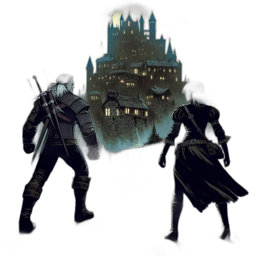 concept art, fantasy art, comic book art, pixel art transparent PNG cut-out
