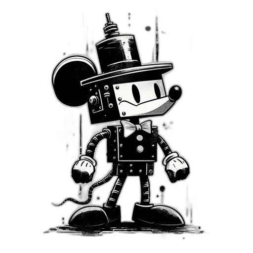 robot, hat, staff, cartoon transparent PNG cut-out