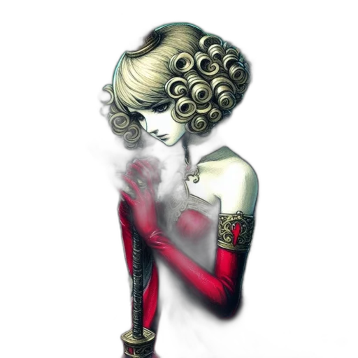 mask, staff, hair, jewelry transparent PNG cut-out