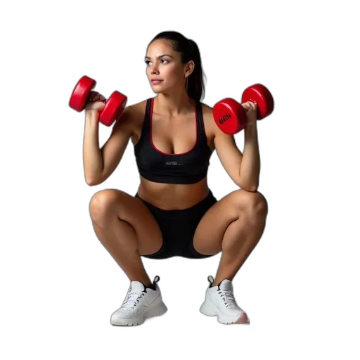 weapon, woman, squatting, position transparent PNG cut-out