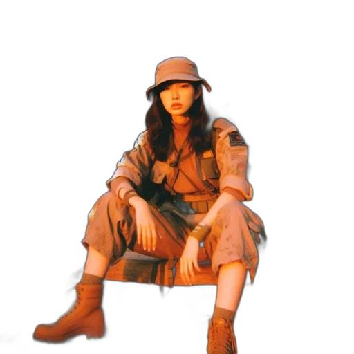 hat, jacket, photorealistic, concept art transparent PNG cut-out