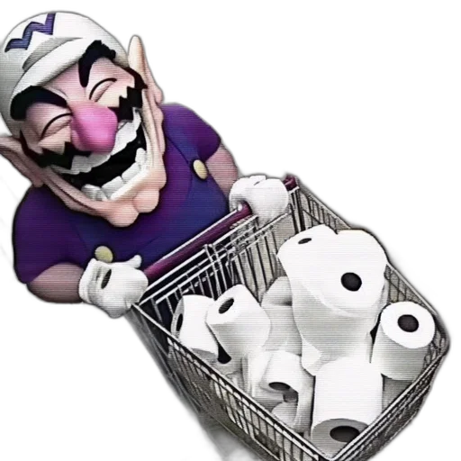 mask, 3d render, waluigi, iconic transparent PNG cut-out
