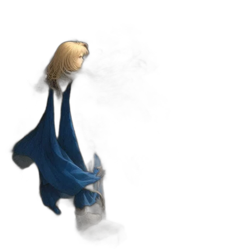 dress, staff, sword, hair transparent PNG cut-out