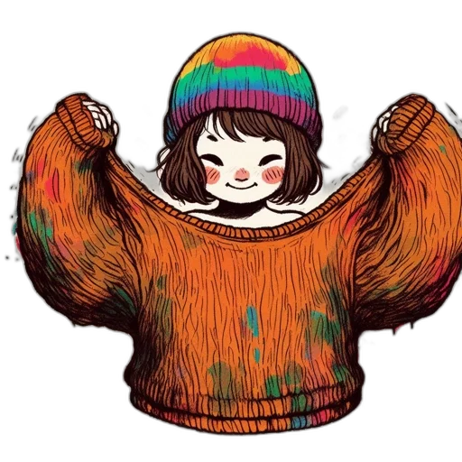 jacket, hat, creature, dress transparent PNG cut-out