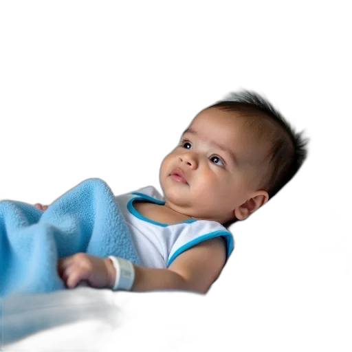 photorealistic, 3d render, baby, lying transparent PNG cut-out