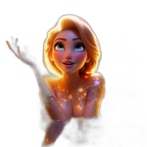 dress, face, jewelry, staff transparent PNG cut-out