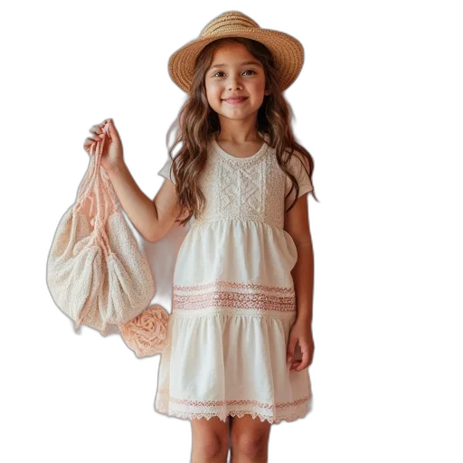dress, hat, photorealistic, earth tones transparent PNG cut-out