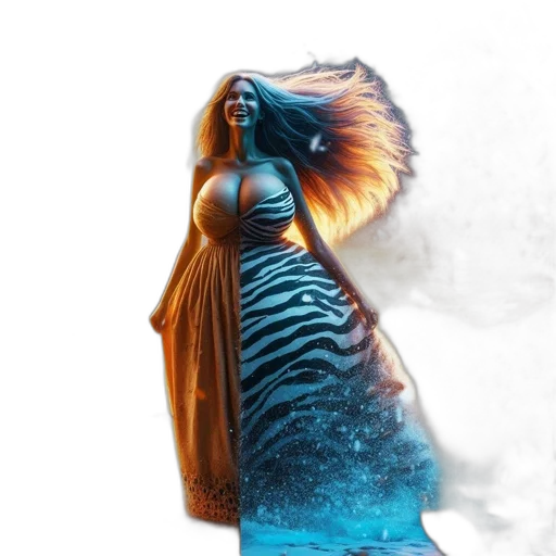 dress, creature, dragon, fantasy art transparent PNG cut-out
