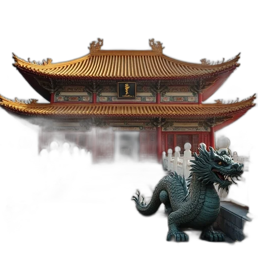 dragon, creature, staff, building transparent PNG cut-out