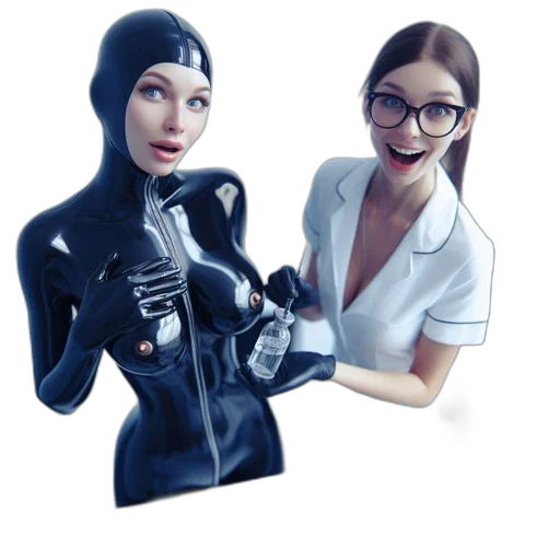 robot, staff, 3d render, concept art transparent PNG cut-out
