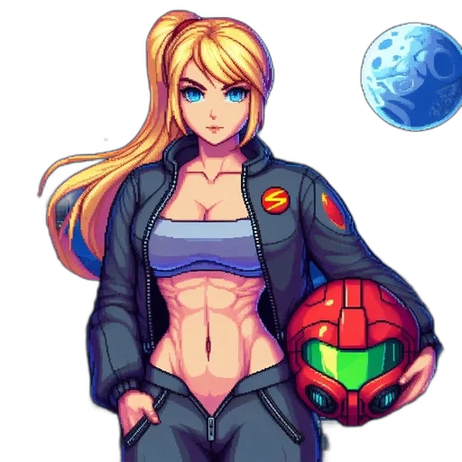 jacket, robot, pixel art, anime transparent PNG cut-out