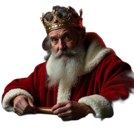 crown, hat, staff, photorealistic transparent PNG cut-out