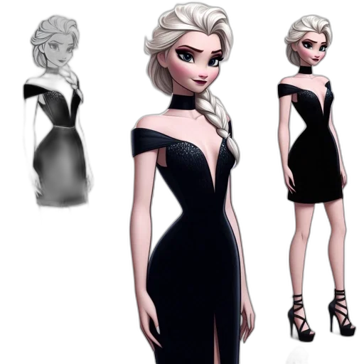 dress, concept art, cartoon, 3d render transparent PNG cut-out