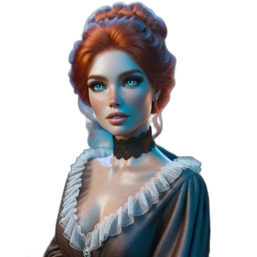 dress, jewelry, face, staff transparent PNG cut-out