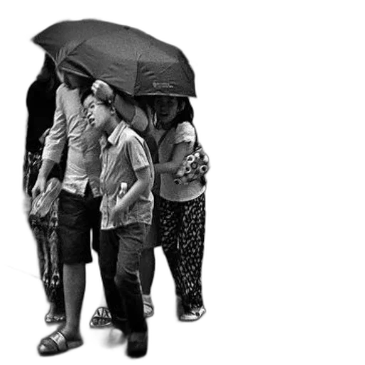 umbrella, jacket, pencil sketch, photorealistic transparent PNG cut-out