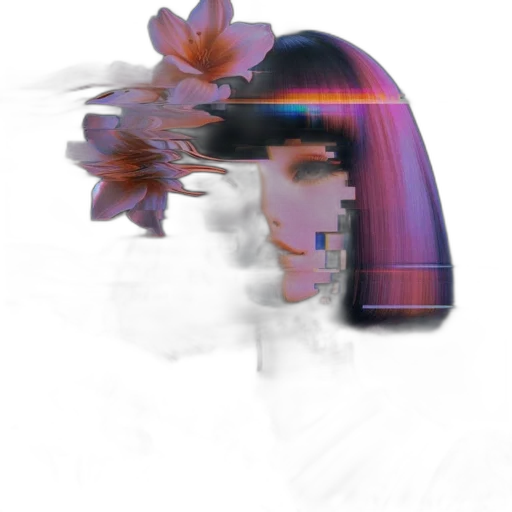 flower, hair, face, mask transparent PNG cut-out