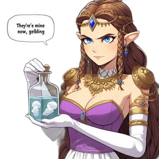 dress, jewelry, bottle, fantasy art transparent PNG cut-out