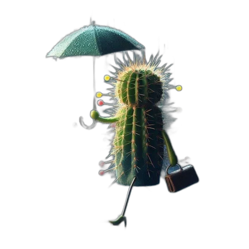 umbrella, staff, hat, jacket transparent PNG cut-out