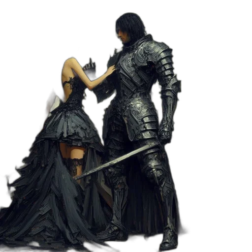sword, dress, weapon, concept art transparent PNG cut-out