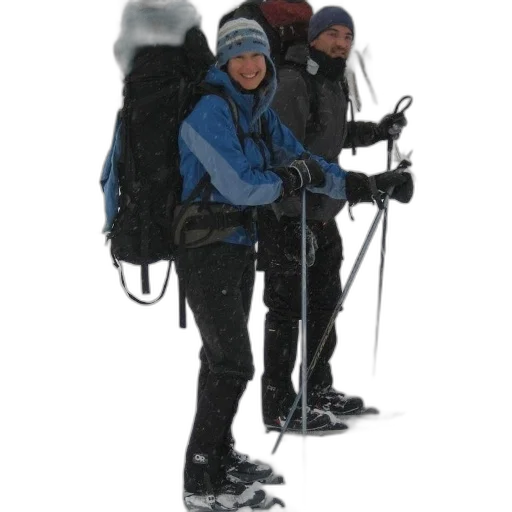 staff, jacket, snow, two transparent PNG cut-out
