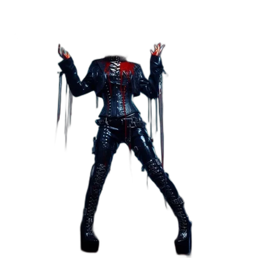 jacket, robot, staff, weapon transparent PNG cut-out
