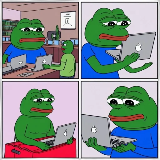 robot, pepe, frog, depicted transparent PNG cut-out