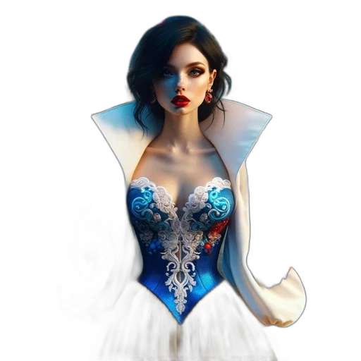 dress, jewelry, fantasy art, concept art transparent PNG cut-out