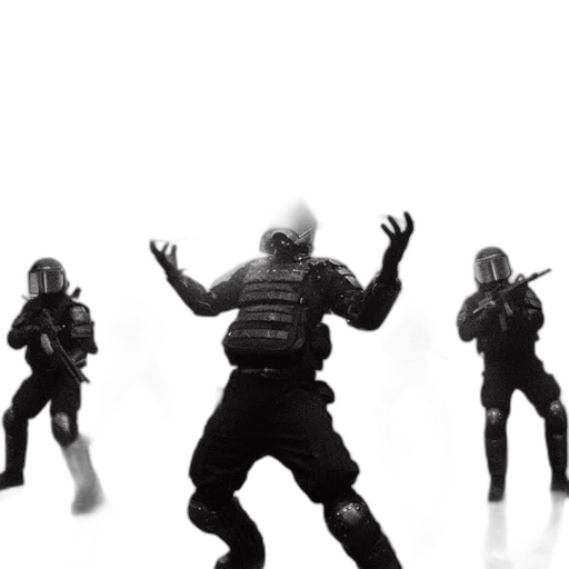mask, jacket, robot, staff transparent PNG cut-out