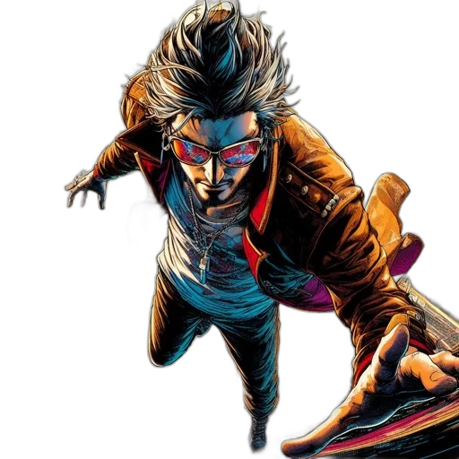 jacket, mask, comic book art, concept art transparent PNG cut-out