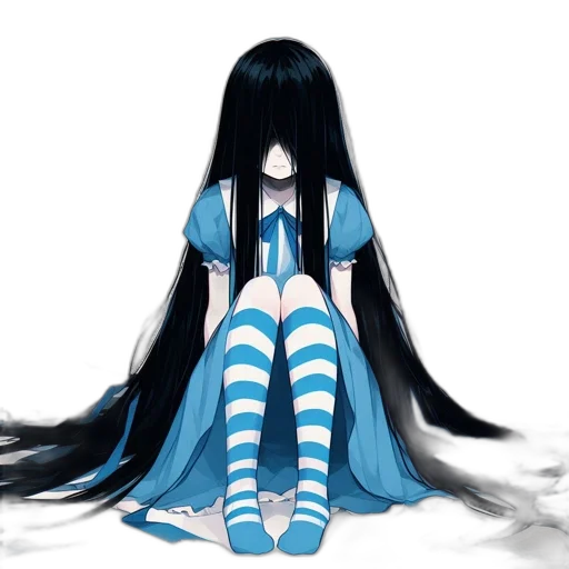 dress, hair, mask, creature transparent PNG cut-out