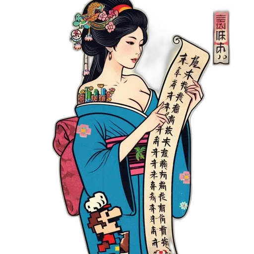 staff, dress, concept art, pixel art transparent PNG cut-out