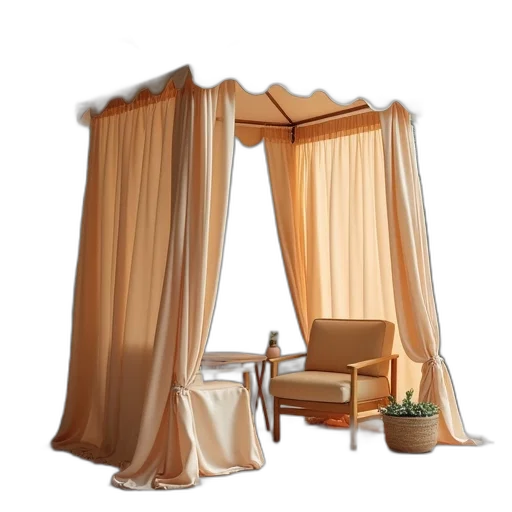 furniture, umbrella, 3d render, earth tones transparent PNG cut-out