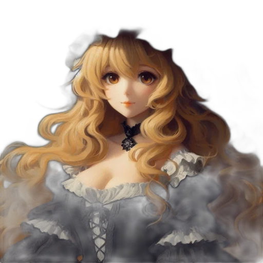 dress, crown, fantasy art, oil painting transparent PNG cut-out