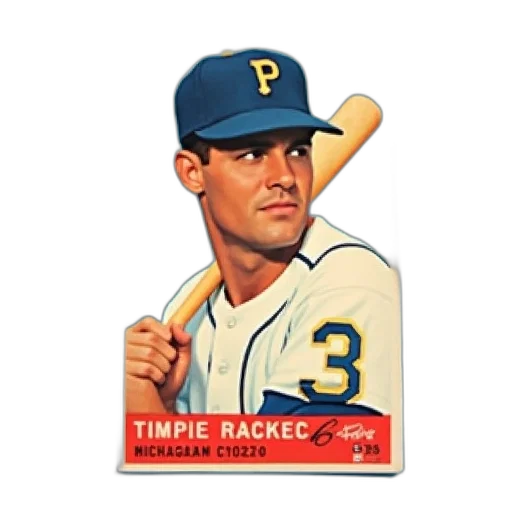 vintage, baseball, card, featuring transparent PNG cut-out