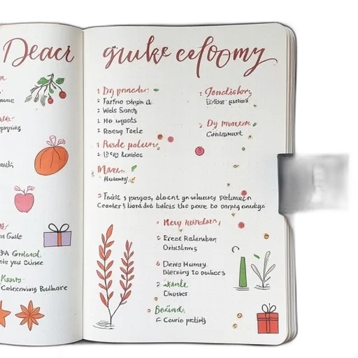 december, bullet, journal, setup transparent PNG cut-out
