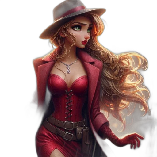 hat, jacket, dress, fantasy art transparent PNG cut-out