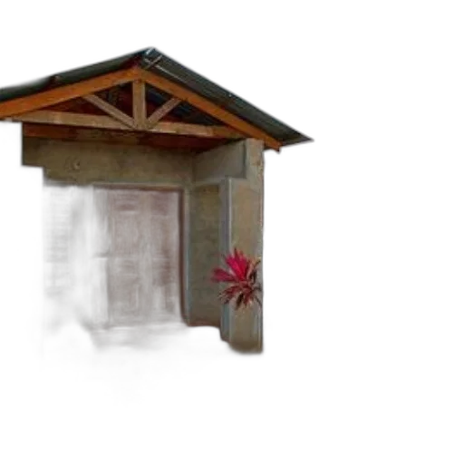 building, umbrella, furniture, 3d render transparent PNG cut-out