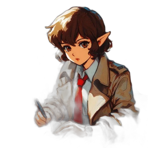 staff, jacket, face, creature transparent PNG cut-out